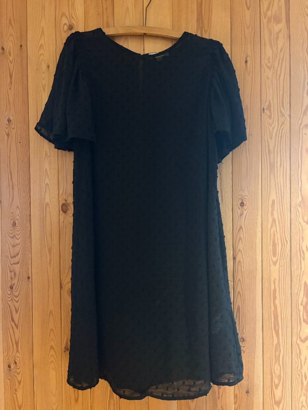 Black Polka Dot Mesh Flowy Midi Dress